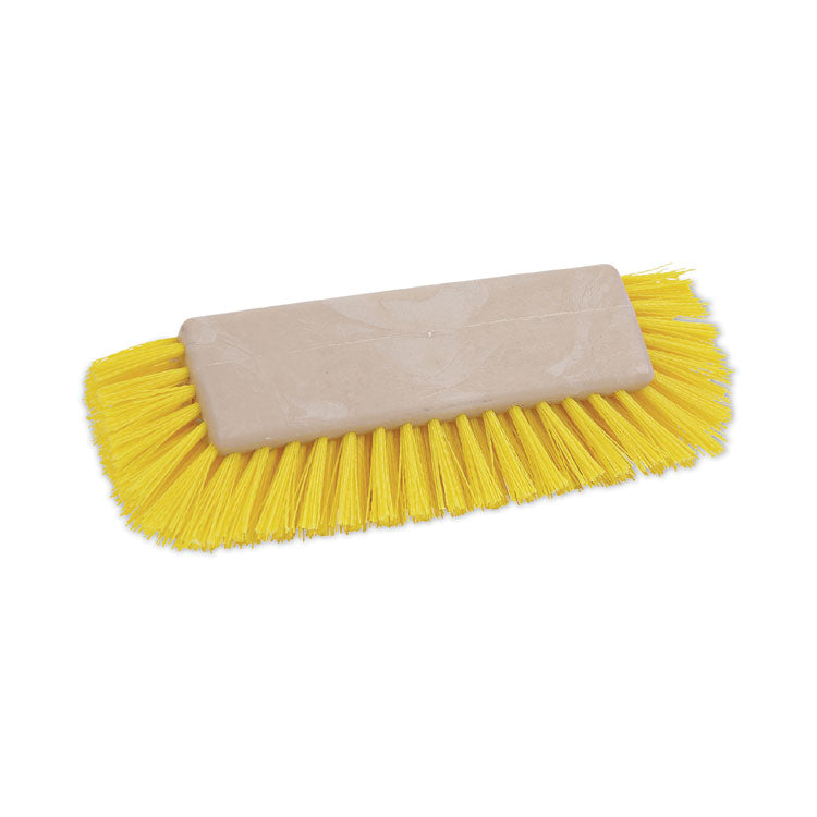 Boardwalk - Dual-Surface Scrub Brush, Yellow Polypropylene Bristles, 10" Brush, Plastic Handle