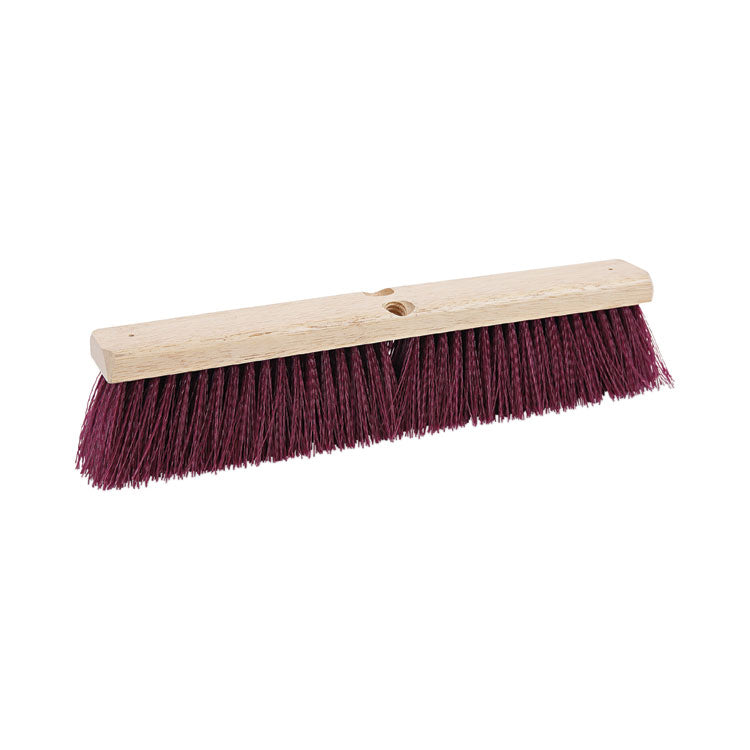 Boardwalk - Floor Brush Head, 3" Maroon Heavy-Duty Polypropylene Bristles, 18" Brush