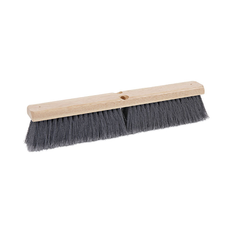 Boardwalk - Floor Brush Head, 3" Gray Flagged Polypropylene Bristles, 18" Brush