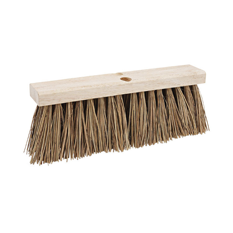 Boardwalk - Street Broom Head, 6.25" Brown Palmyra Fiber Bristles, 16" Brush