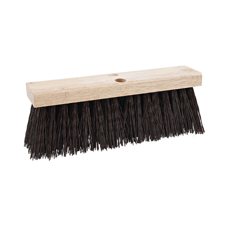 Boardwalk - Street Broom Head, 6.25" Brown Polypropylene Bristles, 16" Brush