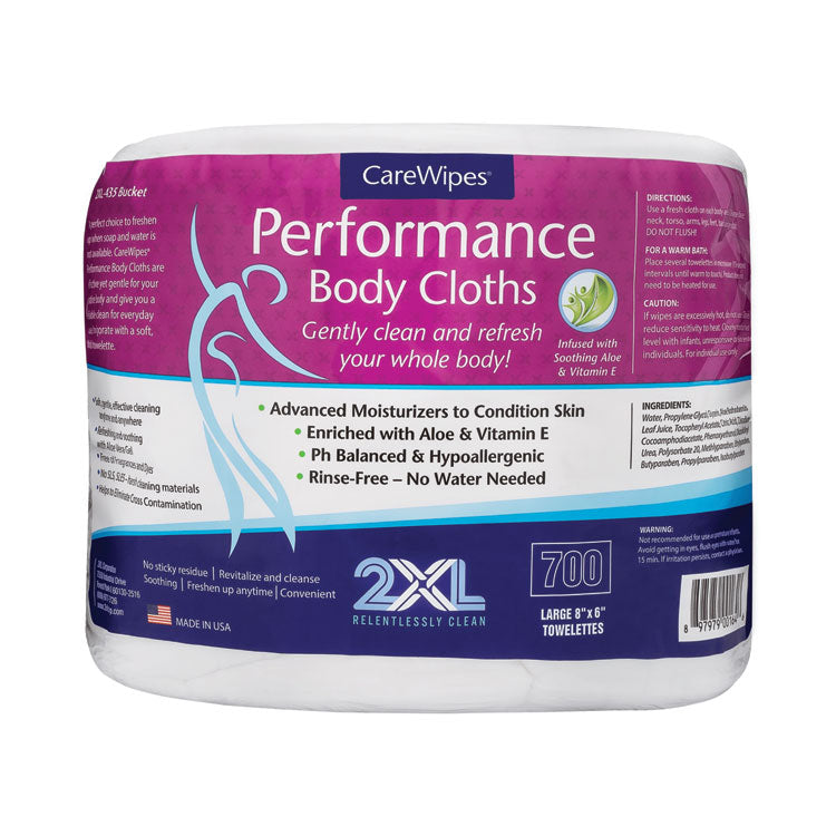 2XL - Performance Body Cloths, 6 x 8, Unscented, 700/Pack, 2 Packs/Carton