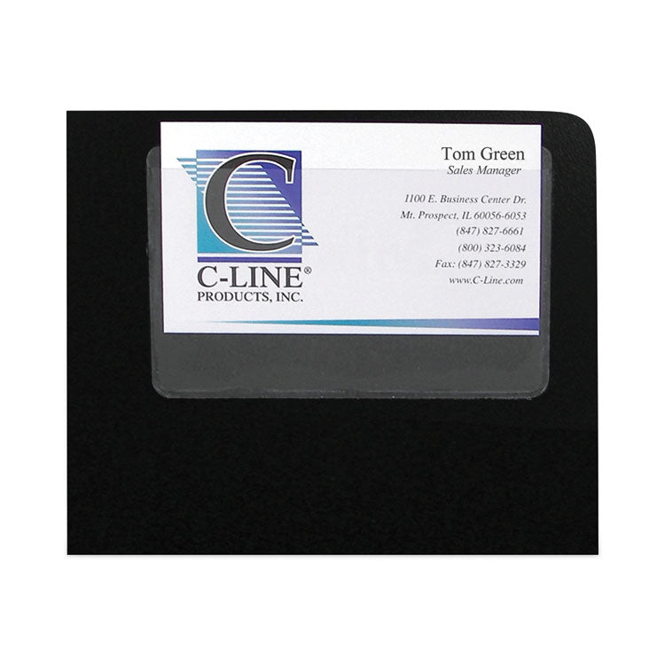 C-Line - Self-Adhesive Business Card Holders, Top Load, 2 x 3.5, Clear, 10/Pack