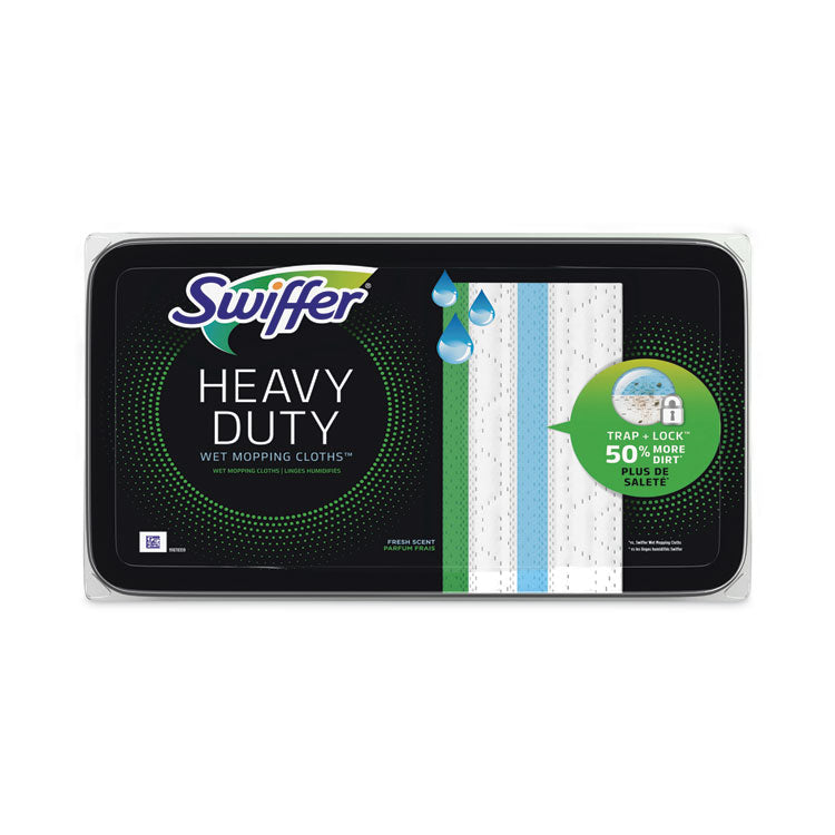 Swiffer - Heavy-Duty Wet Refill Cloths, 10 x 8, Open Window Fresh, 20/Tub, 6 Tubs/Carton