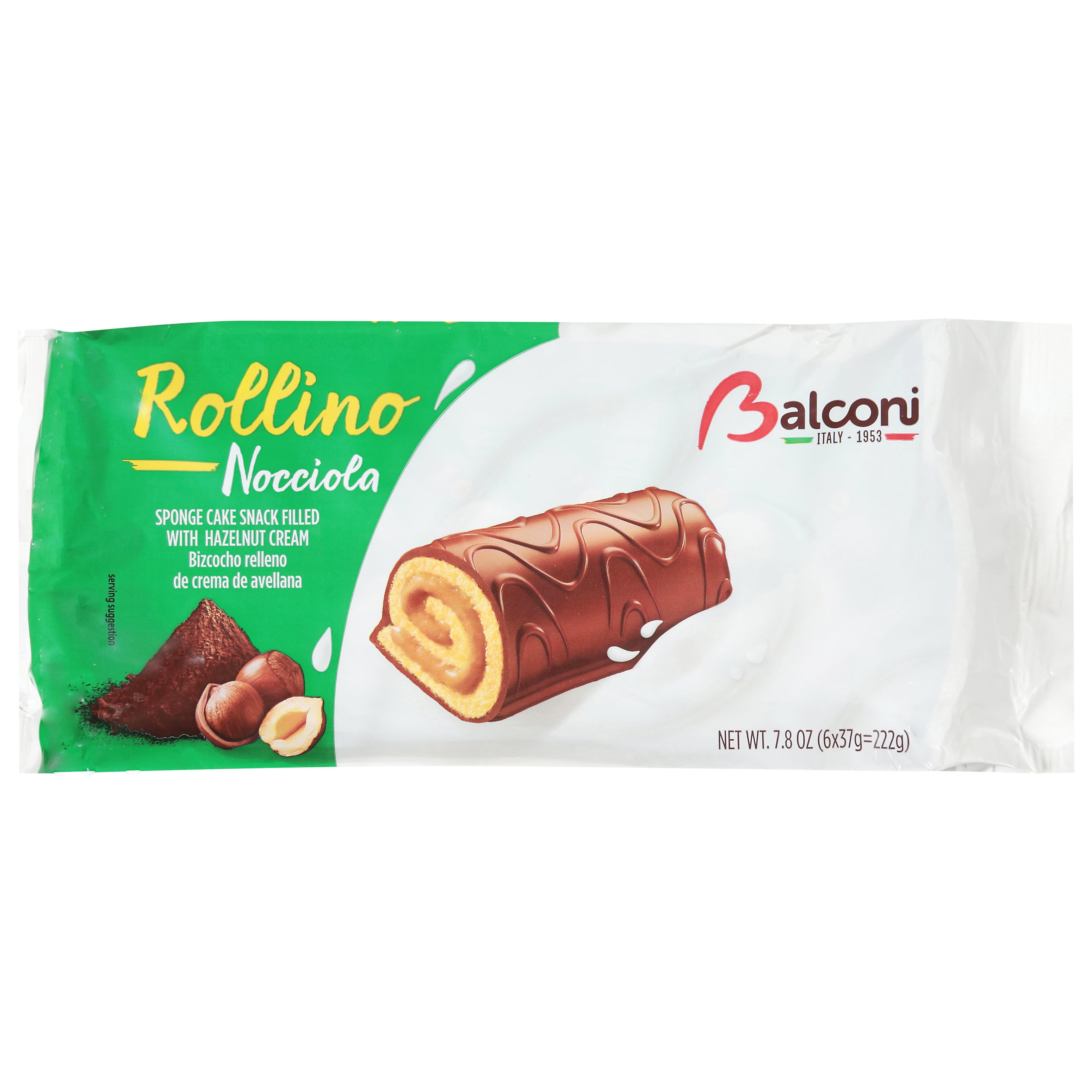 Balconi Rollino Nocciola Sponge Cake 6 ea - Case of 20