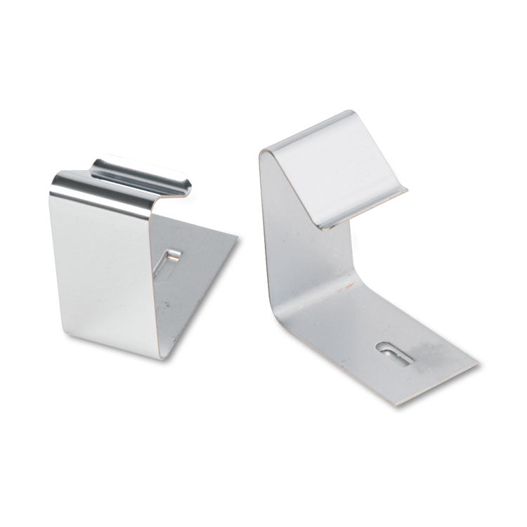 Quartet - Flexible Metal Cubicle Hangers, For 1.5" to 2.5" Thick Partition Walls, Silver, 2/Set