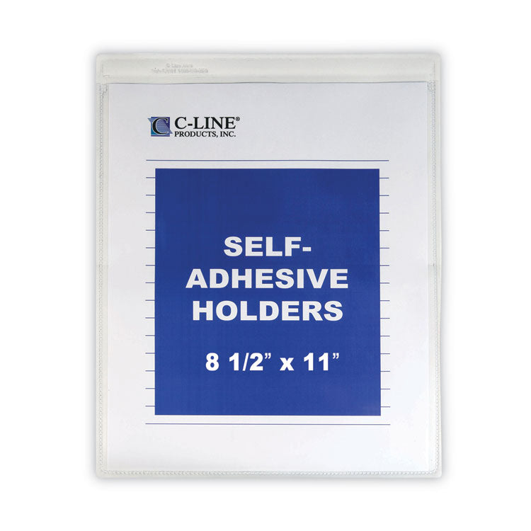 C-Line - Self-Adhesive Shop Ticket Holders, Super Heavy, 15 Sheets, 8.5 x 11, 50/Box