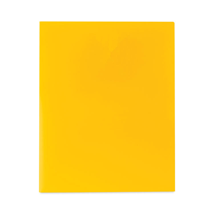 C-Line - Two-Pocket Heavyweight Poly Portfolio Folder, 11 x 8.5, Yellow, 25/Box