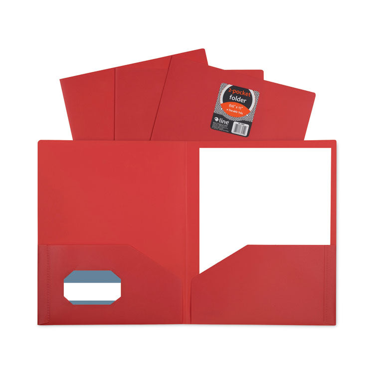 C-Line - Two-Pocket Heavyweight Poly Portfolio Folder, 11 x 8.5, Red, 25/Box