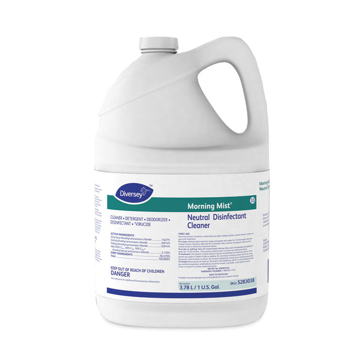 Diversey - Morning Mist Neutral Disinfectant Cleaner, Fresh Scent, 1 gal Bottle