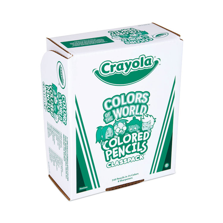 Crayola - Colors of the World Colored Pencils Classpack Set, Assorted Lead/Barrel Colors, 240/Pack