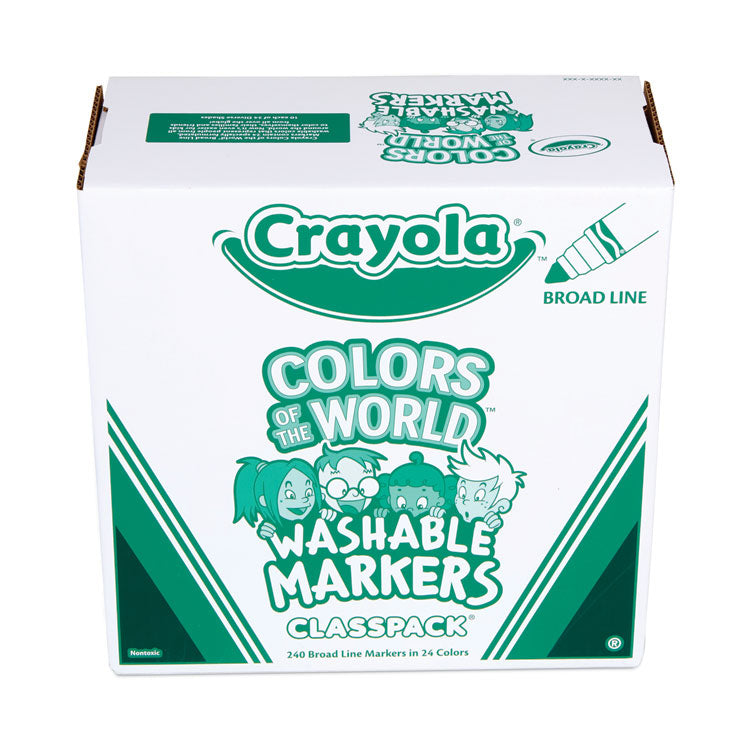 Crayola - Ultra-Clean Washable Marker Classpack, Broad Bullet Tip, 8 Assorted Colors, 192/Pack