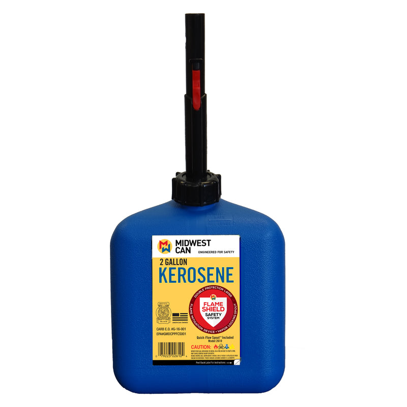 MIDWEST CAN - Midwest Can FlameShield Safety System Plastic Kerosene Can 2 gal