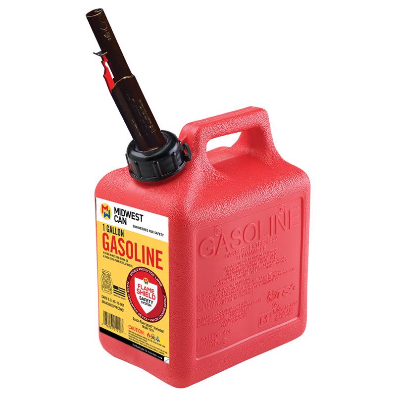 MIDWEST CAN - Midwest Can FlameShield Safety System Plastic Gas Can 1 gal