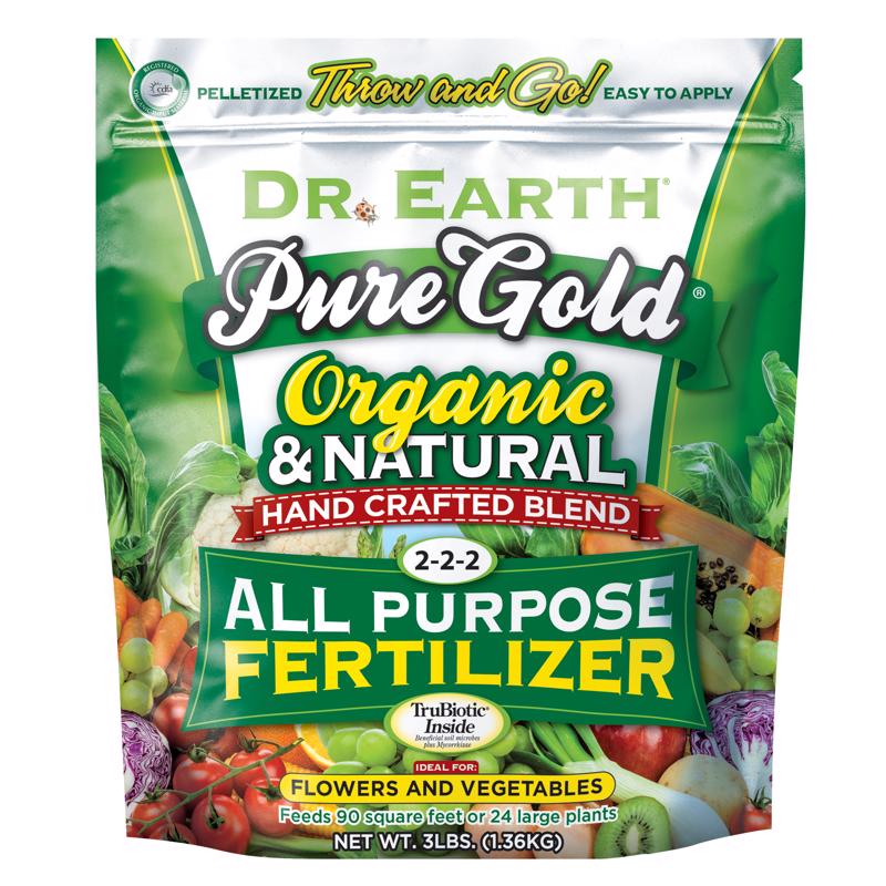 DR. EARTH - Dr. Earth Pure Gold Organic Fruits/Vegetables 2-2-2 Fertilizer 3 lb