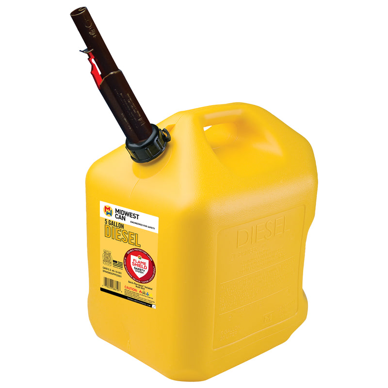 MIDWEST CAN - Midwest Can FlameShield Safety System Plastic Safety Diesel Can 5 gal