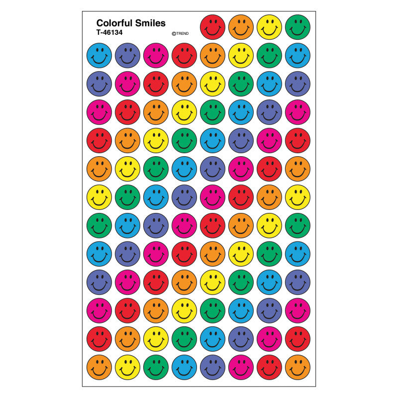TREND - Colorful Smiles superSpots® Stickers, 800 Per Pack, 6 Packs