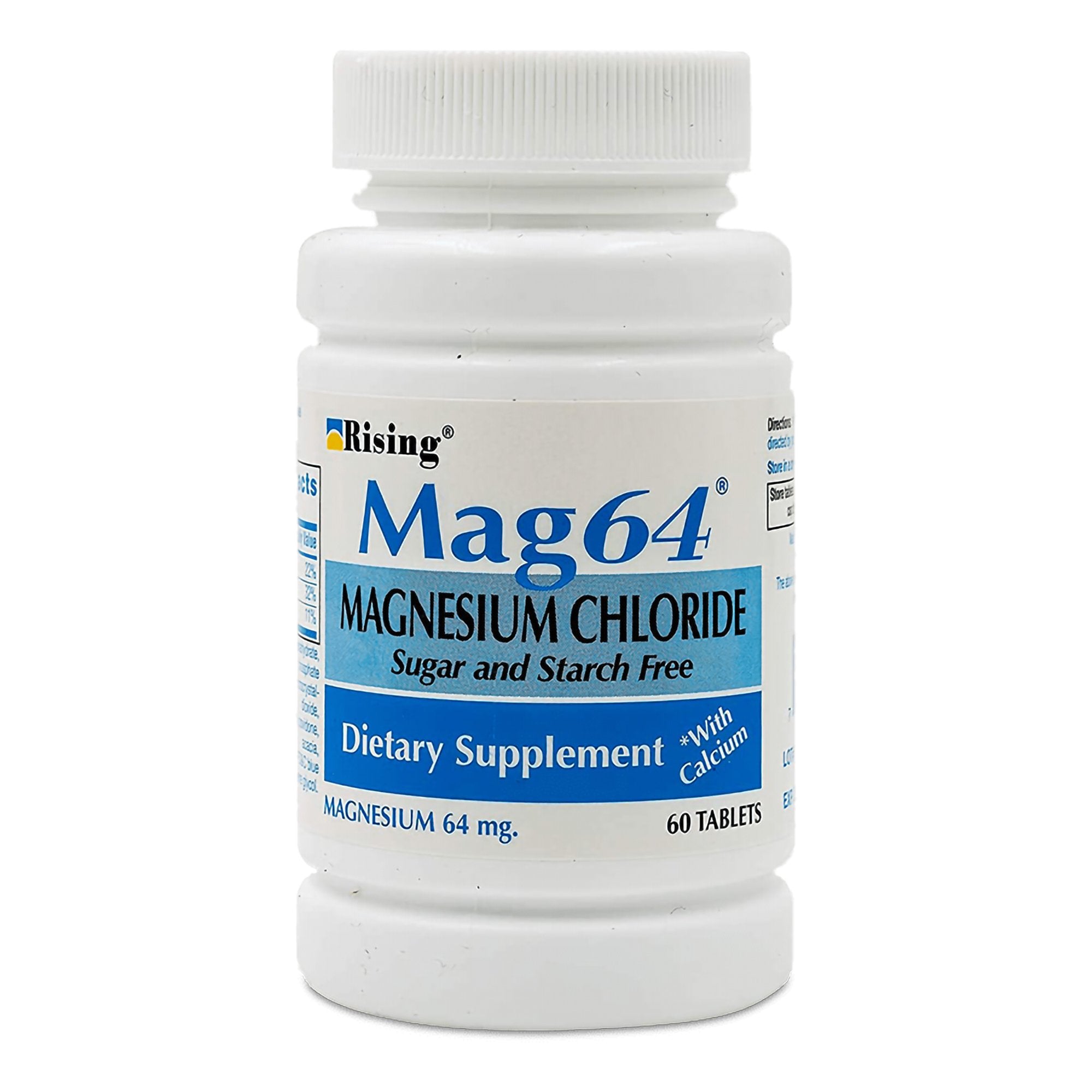 Rising Pharmaceuticals - Mineral Supplement Mag 64™ Magnesium Chloride 64 mg Strength Tablet 60 per Bottle [1/BT]