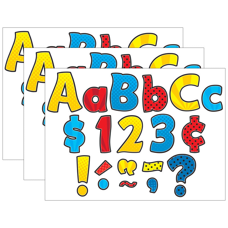 TEACHER CREATED RESOURCES - Superhero Funtastic 4" Letters Combo Pack, 208 Per Pack, 3 Packs