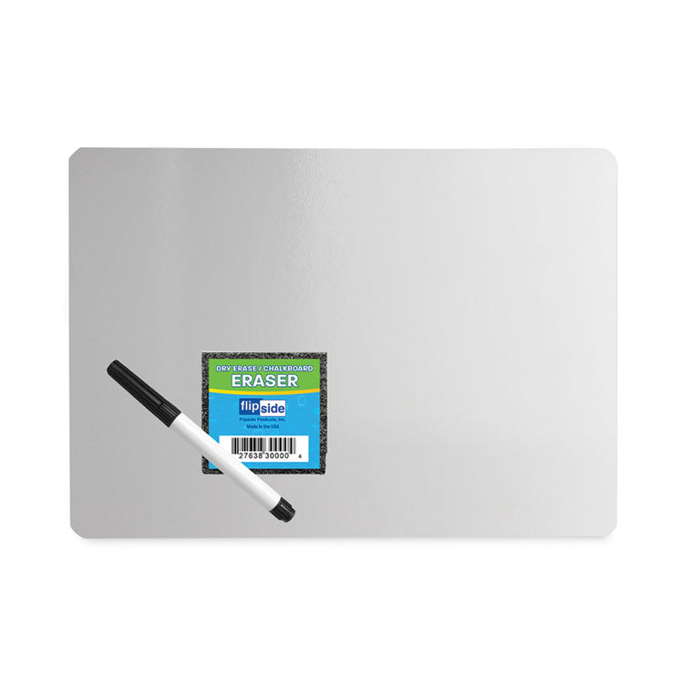 Flipside - Dry Erase Board Set, 12 x 9, White, Black Markers, 12/Pack