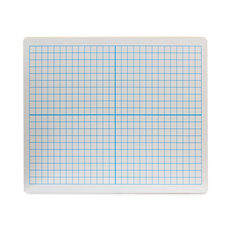 Flipside - Graphing Two-Sided Dry Erase Board, 12 x 9, XY Axis Front, White Back, 12/Pack