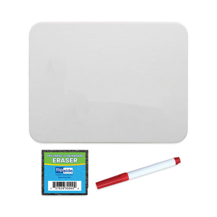 Flipside - Dry Erase Board Set, 12 x 9, White, Assorted Color Markers, 12/Pack