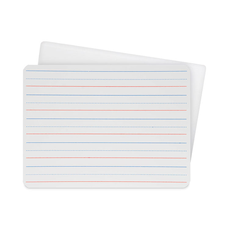 Flipside - Two-Sided Red and Blue Ruled Dry Erase Board, 12 x 9, Ruled White Front, Unruled White Back, 12/Pack