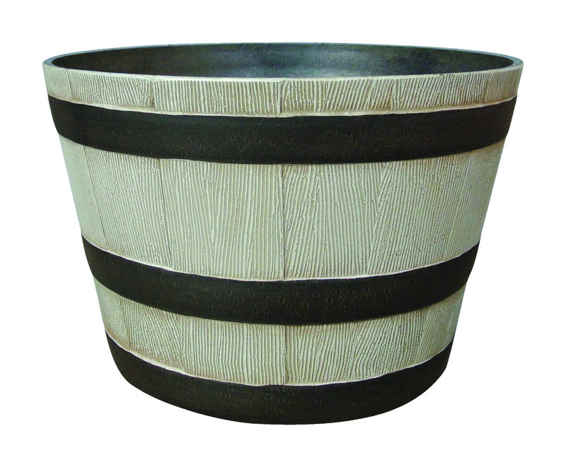 SOUTHERN PATIO - Southern Patio 9.21 in. H X 20.5 in. D Resin Whiskey Barrel Planter Birch