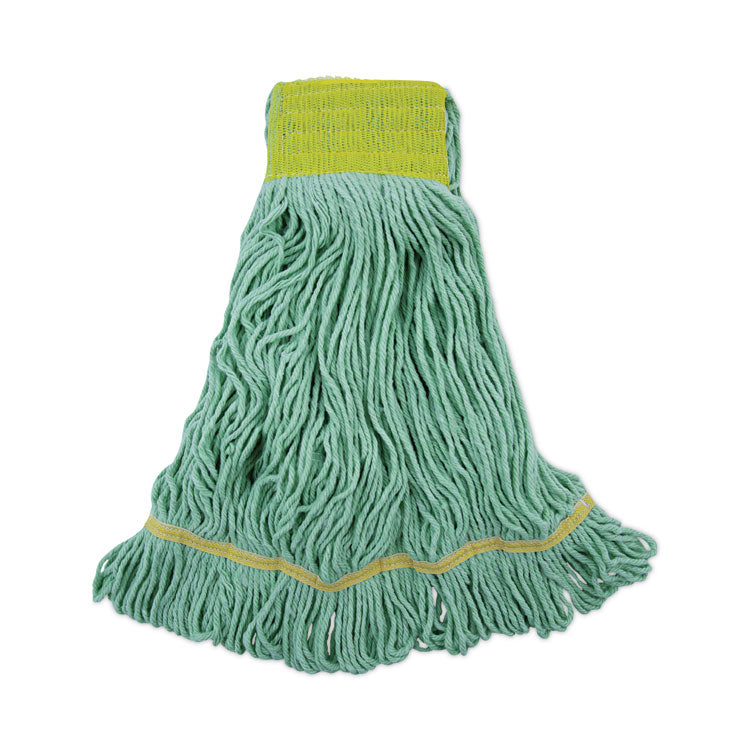 Boardwalk - EcoMop Looped-End Mop Head, Recycled Fibers, Large Size, Green, 12/Carton