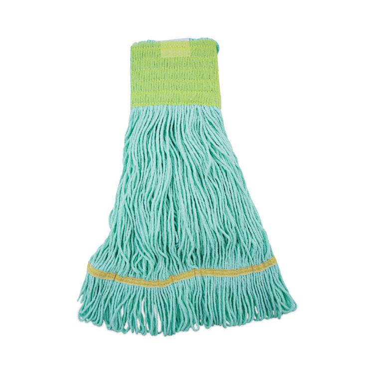 Boardwalk - EcoMop Looped-End Mop Head, Recycled Fibers, Medium Size, Green