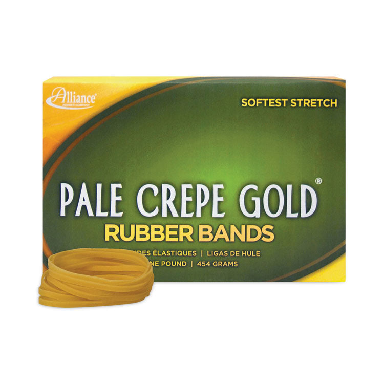 Alliance - Pale Crepe Gold Rubber Bands, Size 32, 0.04" Gauge, Golden Crepe, 1 lb Box, 1,100/Box