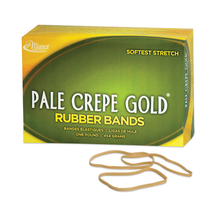 Alliance - Pale Crepe Gold Rubber Bands, Size 33, 0.04" Gauge, Golden Crepe, 1 lb Box, 970/Box