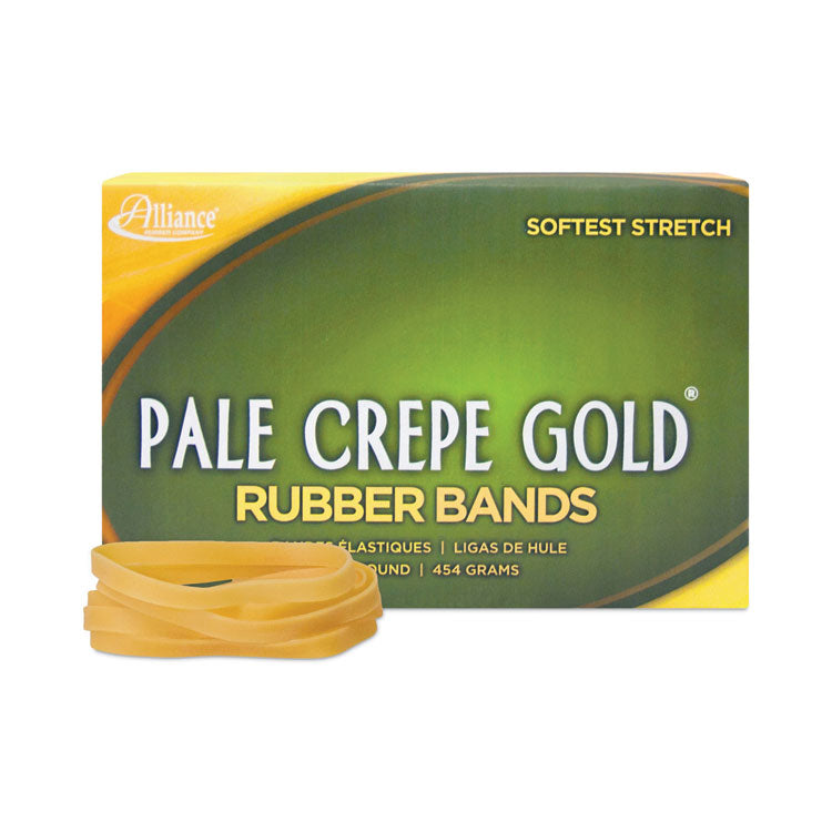 Alliance - Pale Crepe Gold Rubber Bands, Size 64, 0.04" Gauge, Golden Crepe, 1 lb Box, 490/Box