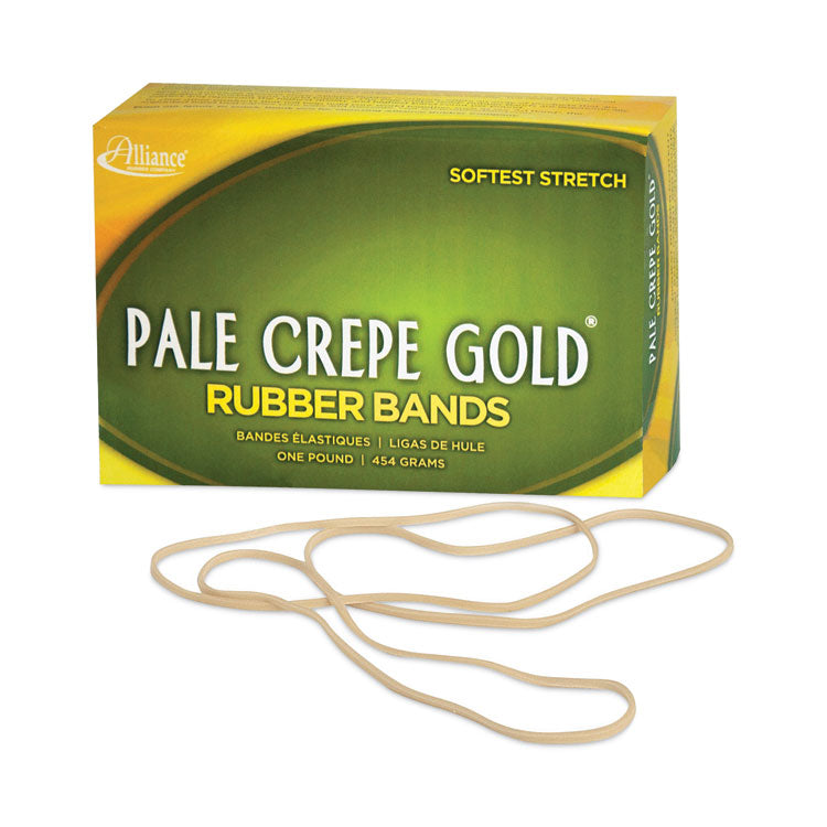 Alliance - Pale Crepe Gold Rubber Bands, Size 117B, 0.06" Gauge, Golden Crepe, 1 lb Box, 300/Box