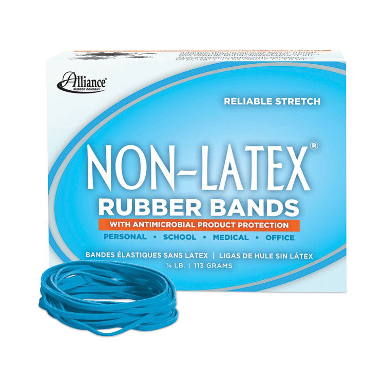 Alliance - Antimicrobial Non-Latex Rubber Bands, Size 33, 0.04" Gauge, Cyan Blue, 4 oz Box, 180/Box