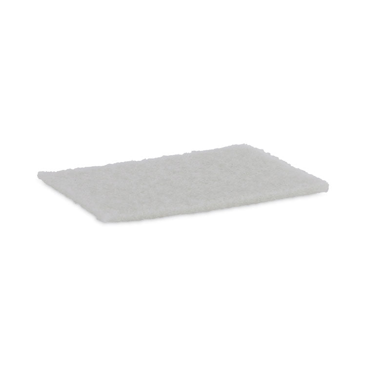 Boardwalk - Light Duty Scour Pad, White, 6 x 9, White, 20/Carton