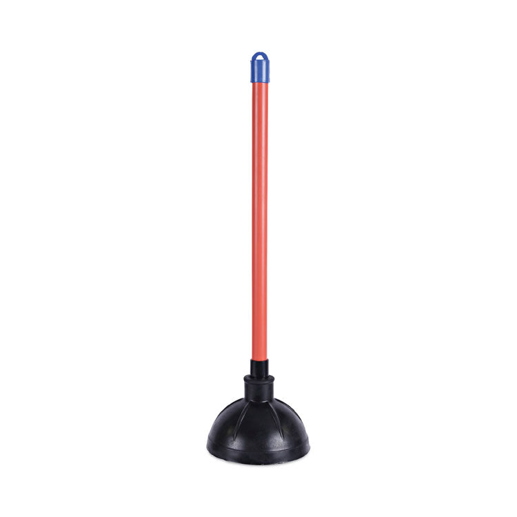 Boardwalk - Toilet Plunger, 18" Plastic Handle, 5.63" dia, Red/Black, 6/Carton