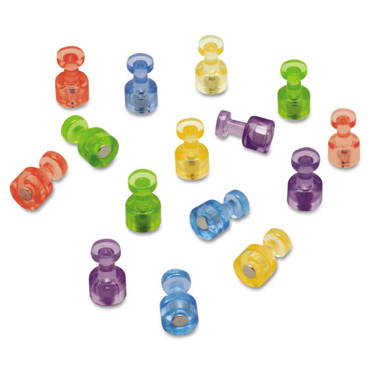 Quartet - Magnetic "Push Pins", 0.75" Diameter, Assorted Colors, 20/Pack