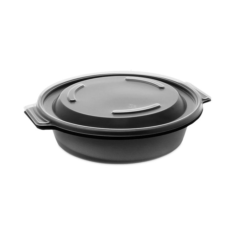 Pactiv Evergreen - EarthChoice MealMaster Container with Lid, 16 oz, 7 x 7 x 1.8, Black/Clear, Plastic, 252/Carton