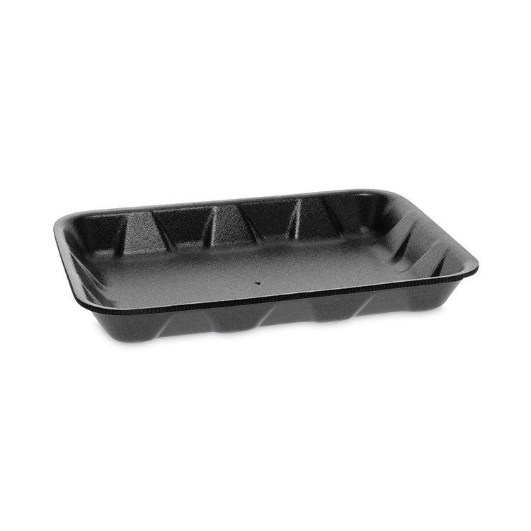 Pactiv Evergreen - Supermarket Tray, #4D1, 9.5 x 7 x 1.25, Black, Foam, 500/Carton