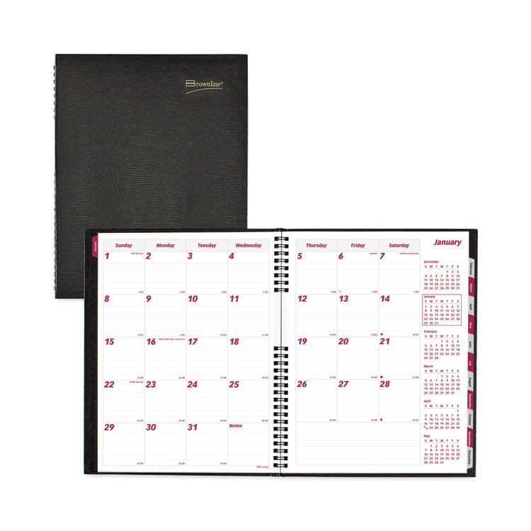 Brownline - CoilPro 14-Month Ruled Monthly Planner, 11 x 8.5, Black Cover, 14-Month (Dec to Jan): 2023 to 2025