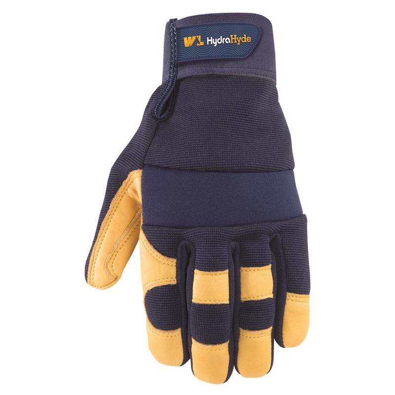 WELLS LAMONT - Wells Lamont HydraHyde Men's Water Resistant Work Gloves Blue/Yellow L 1 pair