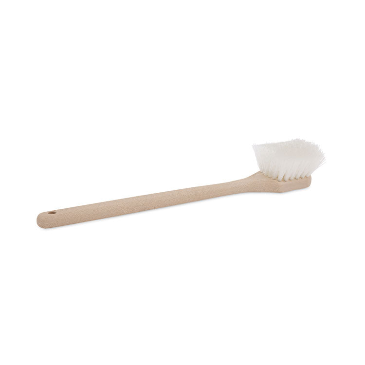 Boardwalk - Utility Brush, Cream Nylon Bristles, 5.5" Brush, 14.5" Tan Plastic Handle