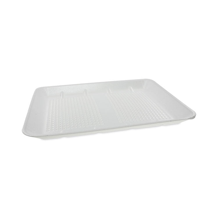 Pactiv Evergreen - Supermarket Tray, #1014 Family Pack Tray, 13.88 x 9.88 x 1, White, Foam, 100/Carton