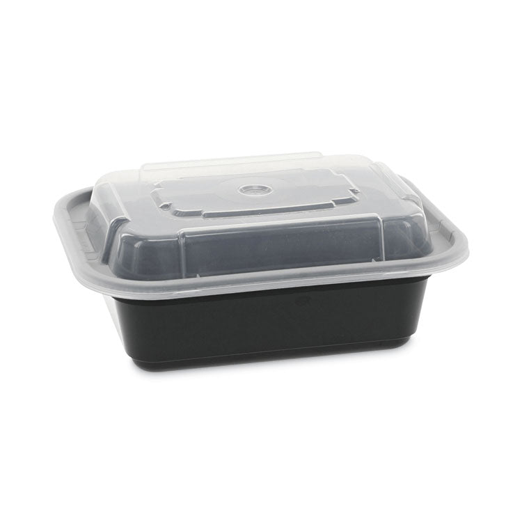 Pactiv Evergreen - Newspring VERSAtainer Microwavable Containers, 12 oz, 4.5 x 5.5 x 1.75, Black/Clear, Plastic, 150/Carton