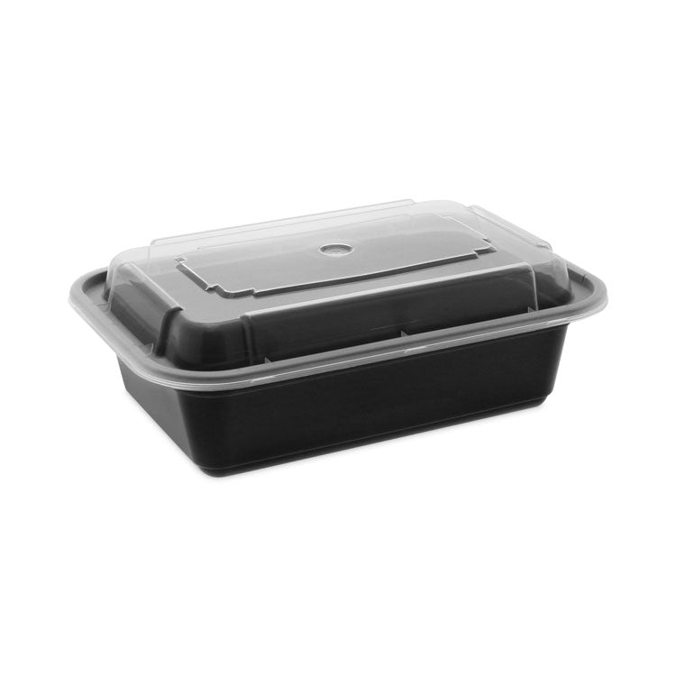 Pactiv Evergreen - Newspring VERSAtainer Microwavable Containers, 24 oz, 5 x 7.25 x 2, Black/Clear, Plastic, 150/Carton