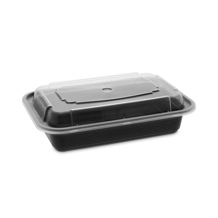 Pactiv Evergreen - Newspring VERSAtainer Microwavable Containers, 16 oz, 5 x 7.25 x 1.5, Black/Clear, Plastic, 150/Carton