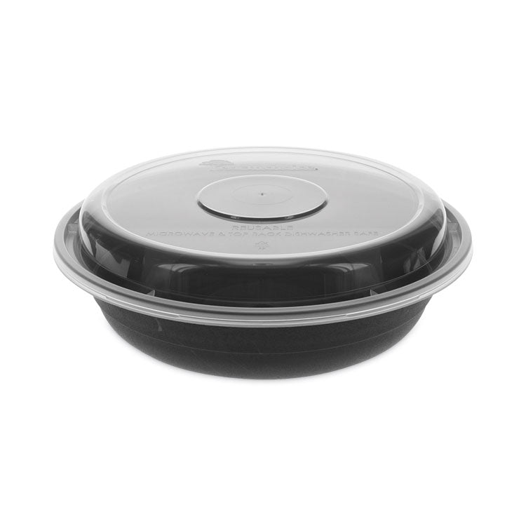 Pactiv Evergreen - EarthChoice Versa2Go Microwaveable Container, 22 oz, 6.8 x 6.8 x 1.8, Black/Clear, Plastic, 150/Carton