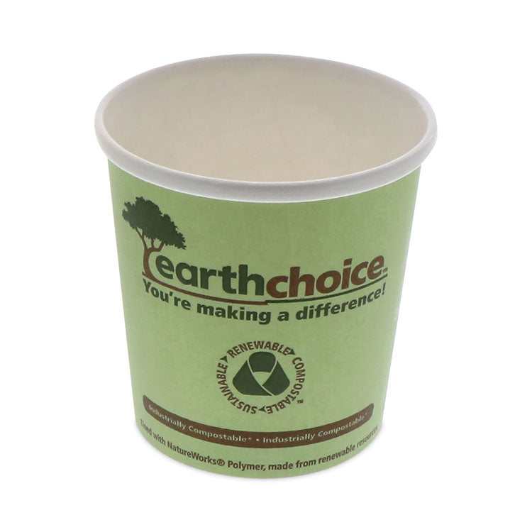 Pactiv Evergreen - EarthChoice Compostable Soup Cup Large, 16 oz, 3.63" Diameter x 3.88"h, Green, Paper, 500/Carton