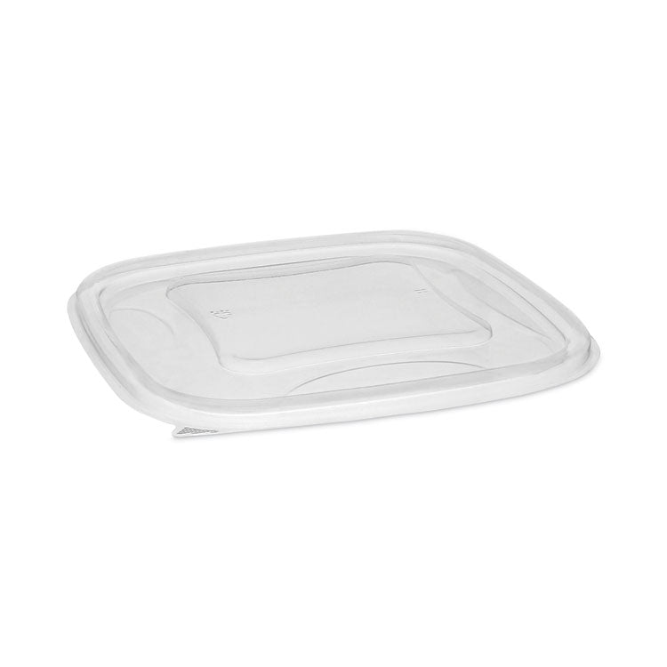 Pactiv Evergreen - EarthChoice Square Recycled Bowl Flat Lid, 7.38 x 7.38 x 0.26, Clear, Plastic, 300/Carton